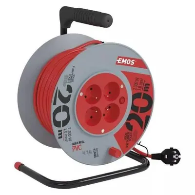 Obrázok produktu pre Predlžovací kábel, 20 m / 230 V, cievka, 4 zásuvky