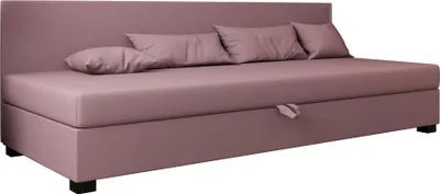 Produktbild von AURA SOFA Boxspringbett  BOB BIZ 110x195 Komplett-Set mit Bonell Matratze, Polsterbett mit Bettkästen -  Rosa, SAWANA 61