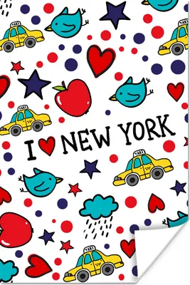 Produktbild von MuchoWow® Poster New York - Vogel - Taxi 40x60 cm - Plakate für die Wand - Poster Babyzimmer
