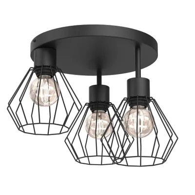 Obrázek produktu pro Závěsné svítidlo Parkla, černá matná, 3xE27x15W, kov, rozměry: 28,5x41x41 cm, IP20, Luminex
