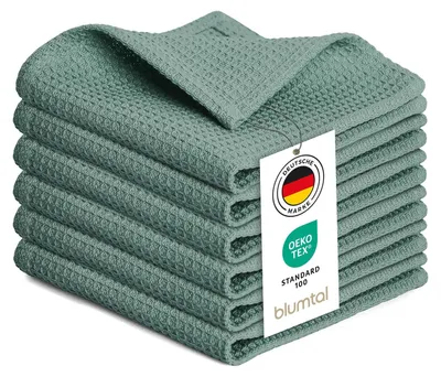 Theedoeken 30x30 cm, 6er Set, 100% Baumwolle, Grün