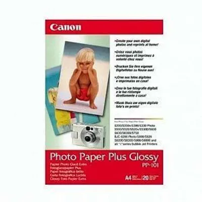 Produktbild von Canon PHOTO PAPER PP101, 270g/m2, 10 - 80%, 5 - 35 °C, 20 Blätter, 100 x 150 mm