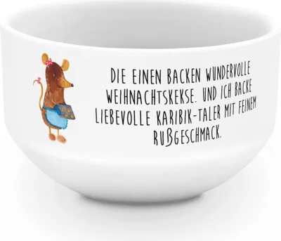 Produktbild von Mr. & Mrs. Panda Schüssel Maus Kekse - Weiß - Geschenk, reisschüssel, schale, porzellanschüssel, Weihnachten, Plätzchen, Winter, Weihnachtskekse, Obstschale, Bowlschale