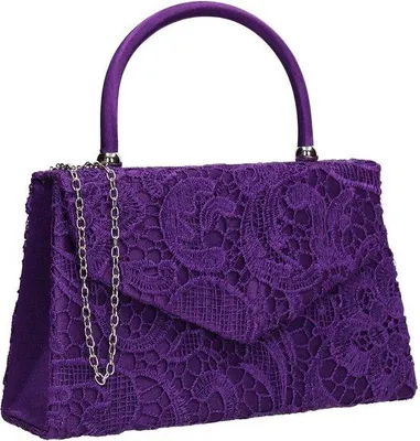 Image de Pochette élégante en dentelle pour femme, violette, taille unique