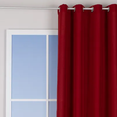 Produktbild von Ösenvorhang Brilliant Leinenoptik einfarbig rot 140x245cm