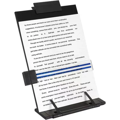 Produktbild von Schreibtisch Dokumentenhalter mit 7 Positionen, Metall, Faltbar & Verstellbar mit Clip für A4, Bücher und Noten