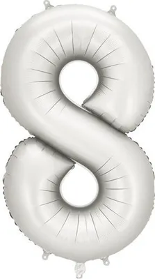 Zdjęcie produktu dla Balon foliowy "8", 86 cm, srebrny