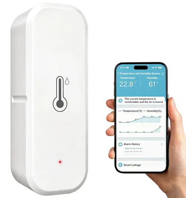 Produktbild von Digitales Thermometer, Mini Temperaturmesser, weiß, für Zuhause