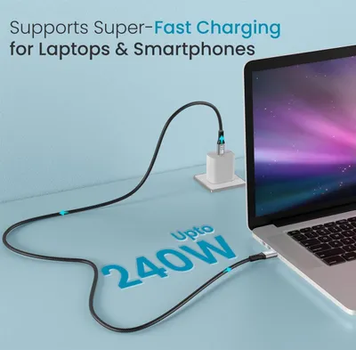 Produktbild von Equip USB 3.2 Gen 2x2 C auf C Kabel, 3,0m, PD240W, 4K/60Hz, 22Gbps, Schwarz, 3 m, USB C, USB C, USB 3.2 Gen 2x2, 20 Gbit/s, Schwarz