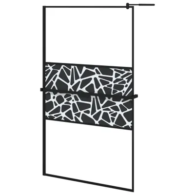 Obrázek produktu pro vidaXL Sprchová zástěna s policí pro sprchový kout černá 115x195 cm ESG