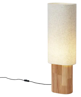 Zdjęcie produktu dla Lampa podłogowa Japandi drewniana z lnianym abażurem 90 cm - Lamel