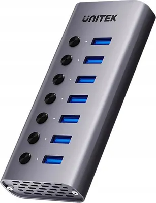 Obrázok produktu pre UNITEK H1314A01-EU, USB Typ-C, USB 3.2 Gen 1 (3.1 Gen 1) Type-A, 5000 Mbit/s, Šedá, Jednosmerný prúd, 12 V