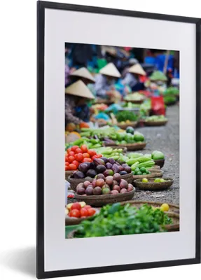 Produktbild von MuchoWow® MuchoWow® Gerahmtes Poster Markt in Hoi An in Vietnam 40x60 cm - Poster mit zchwarzem Bilderrahmen - Poster in Rahmen