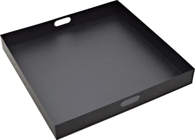 Produktbild von Loft42 Tablett Metall mattschwarz pulverbeschichtet quadratisch 60x60 cm mit integrierten Griffaussparungen für Dekoration und Ablage