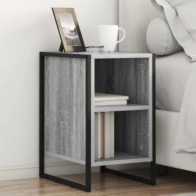 Obrázek produktu pro vidaXL Noční stolek, 2 kusy, šedá barva Sonoma, rozměry 39,5 x 30 x 50 cm, materiál: dřevotříska