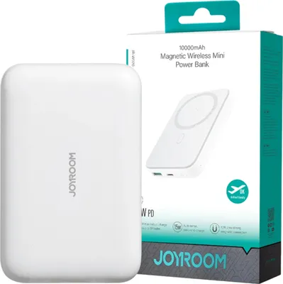 Obrázek produktu pro JOYROOM JR-W020, 10000 mAh, Lithium-ion (Li-ion), Super Fast Charging, Bezdrátové nabíjení, 3,85 V, Bílá