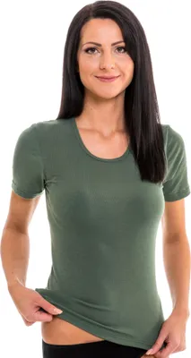 Damen kurzarm Shirt T-Shirt olive