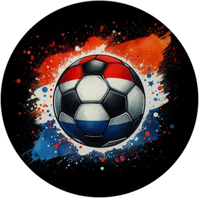 Produktbild von Fußball Niederlande Flagge Magnet rund