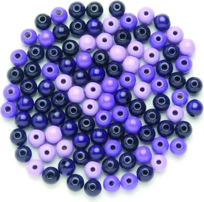 Produktbild von Glorex Holzperle lila mix 15 mm - 14 Stück