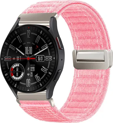 Produktbild von Smartwatch Armband für Samsung Galaxy Watch4 Classic 42mm Nylon Textil Band Ersatzband Wechselband Magnetverschluss flexibel atmungsaktiv Rosa