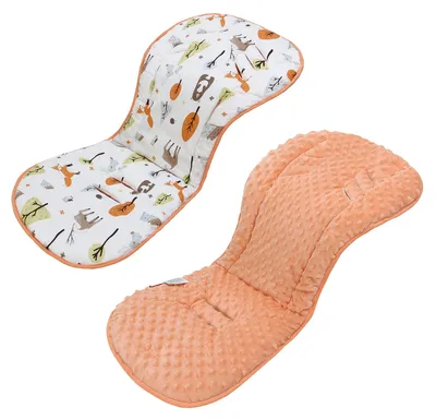 Imagen del producto de Cojín para asiento de cochecito, de doble cara, 37x80 cm, color naranja, para bebés y niños pequeños