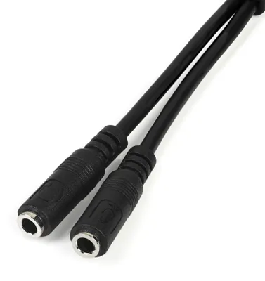 Image de StarTech.com Headphone Splitter Cable 3.5mm M to 2F 20cm Black Audio Adapter