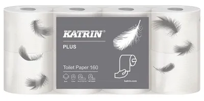 Obrázek produktu pro Katrin papír toaletní Plus 160 útržků, 2-vrstvý bílý , 18m / 8 ks