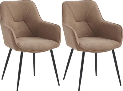 Productafbeelding van Casa Dolce Esszimmerstuhl NAVIANA, set van 2, bruin, 57x60x86 cm, eethoekstoelen, gestoffeerd, draagvermogen 120 kg