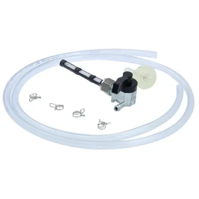 Obrázek produktu pro Sada benzinového kohoutu, M12 x 1, vývod vlevo, bez vaku na vodu, plastová páka + plastový indikátor + filtr, hadice a svorka