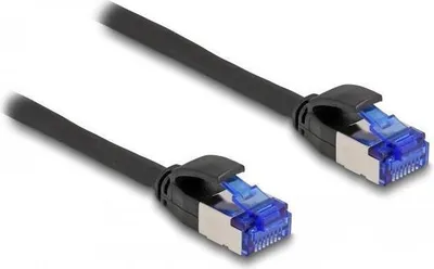 Image de DELOCK RJ45 Netzwerkkabel Cat.6A S/FTP Slim 0,5m schwarz