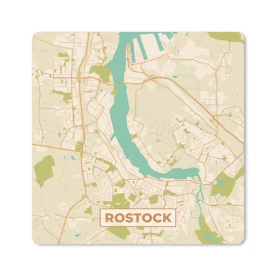 Produktbild von MuchoWow® Mauspad Mousepad Karte - Rostock - Vintage - Stadtplan 20x20 cm - Mousepads - Maus Mat - Pad - Mausunterlage - Desk Mat - Bureauartikeln