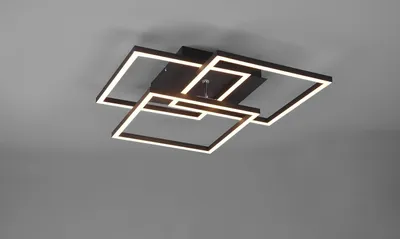 Produktbild von lightling Morice Deckenleuchte, mit LED-Leuchtmittel 27W, schwarz matt, Metall, Fernbedienung, integrierter Dimmer, 42x39x10 cm