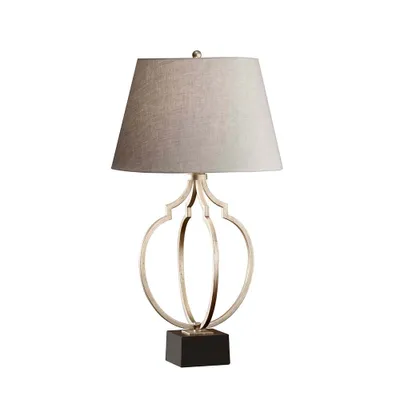 Immagine prodotto di Lampada da tavolo con paralume Grandeur argento-beige 1xE27x60W in metallo, dimensioni: 78,1x43,2x43,2 cm, IP20, Feiss
