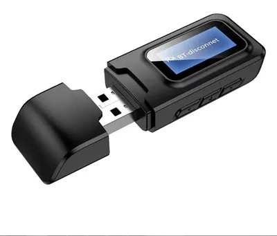 Immagine prodotto di Trasmettitore ricevitore audio 2 in 1 Techstar® OT07, Bluetooth 5.0, Display LCD, Porta USB, AUX 3.5 mm, Compatibile TV o Home Cinema, Nero