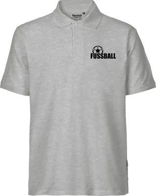 Produktbild von Huuraa Herren Polo Shirt Fussball Ball S Sport Grey Bio Baumwolle Fairtrade Poloshirt Geschenkidee