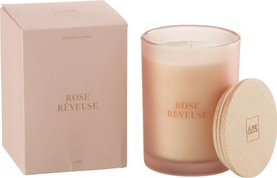 J-Line - Vonná svíčka Accords Essentiels Rose Rêveuse-38h - 8,5x8,5x12,5cm