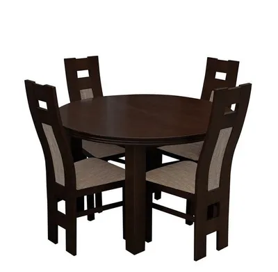 Obrázek produktu pro Jídelní set s kulatým stolem MOVILE 36 - ořech / hnědý