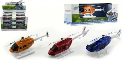 Obrázek produktu pro Vrtulník/Helikoptéra - kov/plast 10cm - 3 barvy v krabičce.
