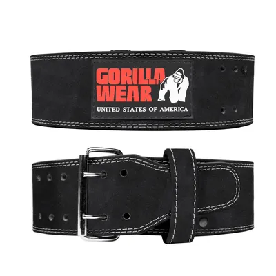 Produktbild von Gorilla Wear 4 Zoll Gewichthebergürtel aus Leder – Schwarz – S/M
