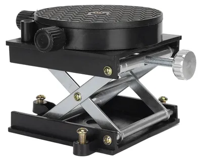 Productafbeelding van Hefplatform - Schaartafel - Houtsnijwerk Experiment - 360° Rotatie - 65 cm Hefhoogte - Zilver