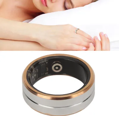 Produktbild von Smart Health Ring mit APP, Schlafüberwachung, Schrittzählung, Kamerasteuerung, IP68, wasserdichter Fitness-Tracker für Männer und Frauen, Silber, Gold, Typ 9