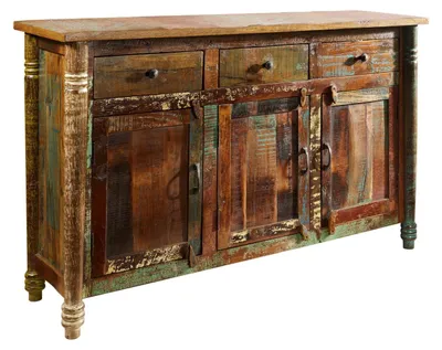 Immagine prodotto di MASSIVMOEBEL24 | credenza in legno di Legno riciclato 140x42x88 multicolore laccato FABLE #04