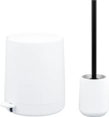 Immagine prodotto di Set da bagno eluno TESERO 2 pezzi composto da 1 cestino portacosmetici da 4 litri e 1 set da bagno in plastica bianca
