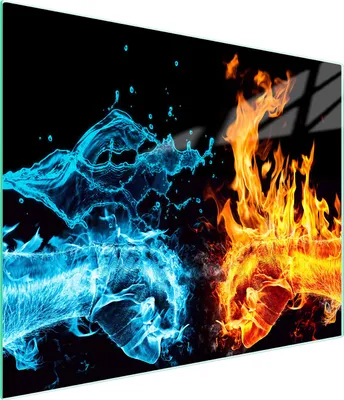 Produktbild von Hygienisches und pflegeleichtes Glas-Schneidebrett FEUER 52x30 cm, rutschfest