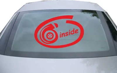 Produktbild von Indigos UG - Aufkleber Heckscheibe & Motorklappe DE6110 - rot - 600x399 mm - turbo inside - Auto Scheiben Fenster Heckklappe Tuning Racing JDM - Die cut