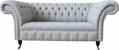 Obrázek produktu pro Chesterfield, pohovka pro dvě osoby, čalouněná látkou. Textilní pohovky