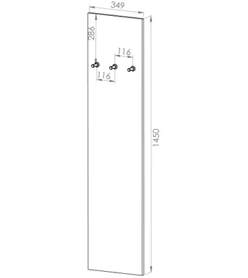 Produktbild von Marmex Möbel Wandgarderobe NEVIO 07 mit 3 Kleiderhaken für den Flur und Garderobe