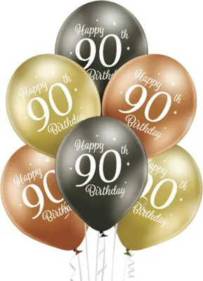 Produktbild von Luftballon Ø30cm Happy 90th Birthday | 6 Stk.