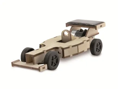 Produktbild von Solar-Modellbausatz mit Getriebe aus Holz, 40 Teile, 165x62x53mm