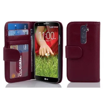 Produktbild von Cadorabo Hülle für LG G2 in Lila Backcover Handy Schutz Hülle Book Case Booklet Kartenfächer